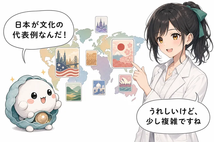 かき丸「日本が文化の代表例なんだ!」おい丸「うれしいけど、少し複雑ですね」